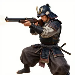 a samurai firing a machine gun, au naturel, intricate, hyper realise, digital art, artstation, concept art, smooth render, sharp focus, ian sprigger, popularity choi, nixeu