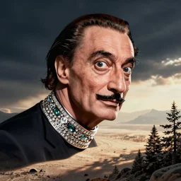 jewelry inspired by salvador dali, high detail, product photo