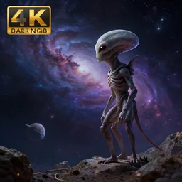 metaphysical alien creature looking for signs of life in the cosmos, digital art, 4 k, highly detailed, exploration