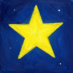 a yellow star in the sky in the style of john kenn mortensen, gouache painting, deviantart, digital art