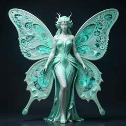 pale teal metamorphosis , fantasy, intricate, elegant, dramatic lighting, emotionally evoking symbolic metaphor, highly detailed, lifelike, photorealistic, digital painting, artstation, concept art, smooth, sharp focus, illustration, art by John Collier and Albert Aublet and Krenz Cushart and Artem Demura and Alphonse Mucha
