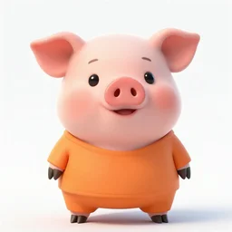 cute pig using orange inmate clothes