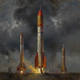 rockets, ominous sky, oil on canvas, by edelfelt