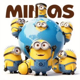 propoganda poster of minons taking over the wold