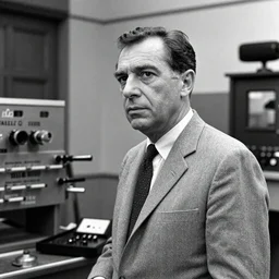a 1960s photo of Stanley Kubrick on a movie set of the moon surface next to the eagle lander, 8K HD, old photo, highly detailed