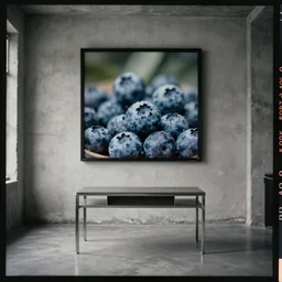 kodak portra 4 0 0, wetplate, muted colours, blueberry, 1 9 2 0 s style, long shot, photo of a room with concrete walls and a huge square square picture frame, tiny gaussian blur, depth of field, 1 9 6 0 s metal furniture,