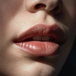 beautiful female lips, close up photo