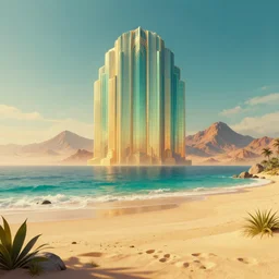 🏖️🏝️🌄, Art Deco, Trending Artstation, octane render, surrealistic, cinematic, horizon forbidden west