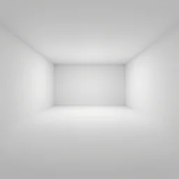 inside an empty large white room, no windows, confined space, only walls, 3 d perspective, no distortion, virtual reality
