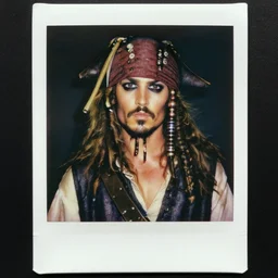 casting photo for the role of lechuck the pirate, photorealistic polaroid film
