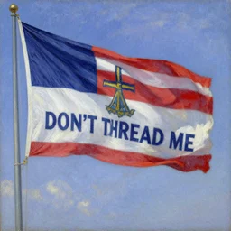 gadsden flag, don't thread on me, impressionism painting