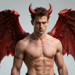 Daniel Sharman with Devil wings, hyperdetailed, artstation, cgsociety, 8k