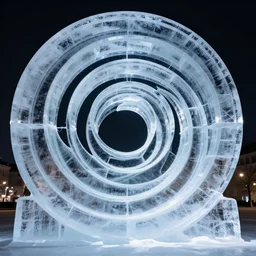 concentric circles as an ice sculpture by Norman foster