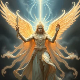 ethereal glowing white hindu angel dmt deity, tribal tech repeating patterns, tim hildebrandt, wayne barlowe, bruce pennington, donato giancola, trending on artstation, cinematic composition, beautiful lighting, hyper detailed, 8 k, oil on canvas