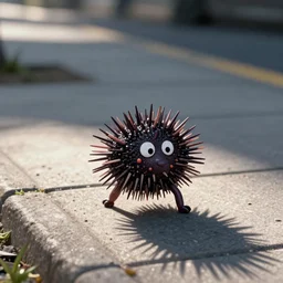 sea urchin walking down the sidewalk, cartoon by craig mccracken,