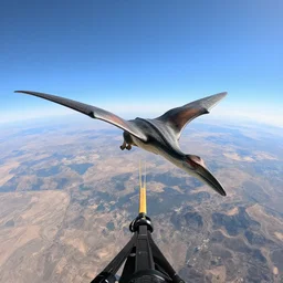 gopro photo first person perspective base jumping with quetzalcoatlus pterosaur known from the late cretaceous period of north america