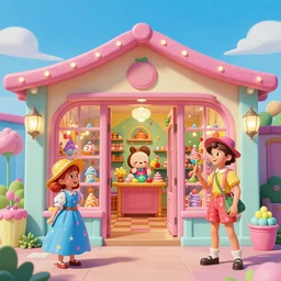 photo of store whimsical fairy wonderland vibrant colors candyland wonderland by artgerm and greg rutkowski and magali villeneuv art beeple, by thomas kinkade hearstone league of legends dofus beatrix potter