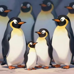 wholesome animation key shot, penguins, studio ghibli, pixar and disney animation, sharp, disney concept art watercolor illustration by mandy jurgens and alphonse mucha and alena aenami, pastel color palette, dramatic lighting
