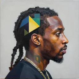 Wakandan Nipsey Hussle profile picture by Sachin Teng, asymmetrical, Organic Painting , Matte Painting,  geometric shapes, hard edges, graffiti, street art:2 by Sachin Teng:4