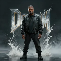 kanye west in doom eternal splash art, movie still, cinematic lighting, dramatic, octane render, long lens, shallow depth of field, bokeh, anamorphic lens flare, 8 k, hyper detailed, 3 5 mm film grain