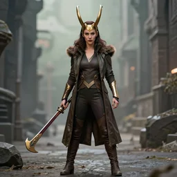 female loki in style of hellboy