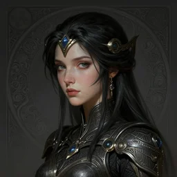 head and shoulder portrait of Samus Aran, dark fantasy, medium shot, intricate, elegant, highly detailed, digital painting, volumetric light, artstation, concept art, smooth, sharp focus, illustration, art by Gil Elvgren and Greg Rutkowski and Alphonse Mucha