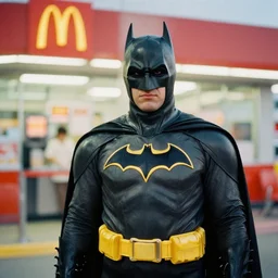 Batman gets a job at the McDonald’s drive thru, 35mm film