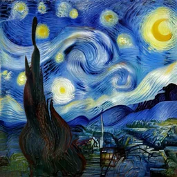 starry night by van gogh but at daytime