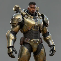 an man african american in the assault powered armor, style game square enix life, trending on artstation, painted by greg rutkowski, render naughty dog, octane render, detailed