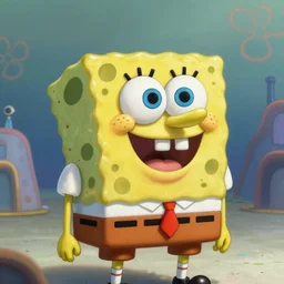 SpongeBob, realistic and ultra intricate detailed soft painting, volumetric lighting, mist, cityscape background, Artstation, Tom Bagshaw Yasushi Nirasawa Moebius artstyle, unreal render, depth of field