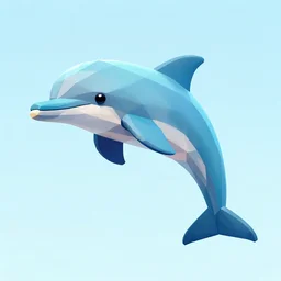 dolphin, low poly, vaporwave, clean