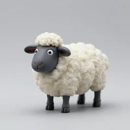 80mm resin detailed miniature of fluffy sheep, Product Introduction Photos, 4K, Full body, simple background