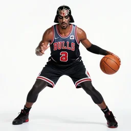 darth maul playing chicago bulls basketball nba sports photography