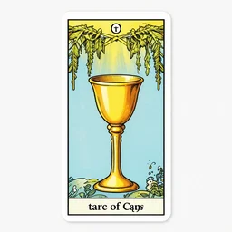 tarot card ace of cups, art nouveau style