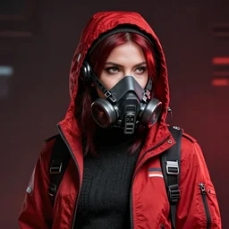 female rouge assassin, wearing cyberpunk intricate streetwear, respirator, beautiful, detailed portrait, cell shaded, 4 k, vivid colours, concept art, by wlop, ilya kuvshinov, artgerm, krenz cushart, greg rutkowski, pixiv. cinematic dramatic atmosphere, sharp focus, volumetric lighting, cinematic lighting, studio quality