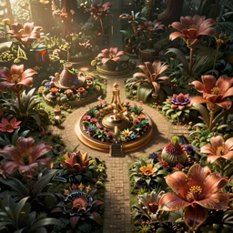 cyberpunk flower garden, intricate unreal engine render