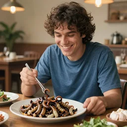 a photograph of jerma 9 8 5 grilling worms for dinner