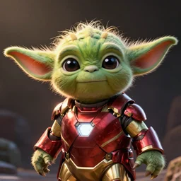 cartoon Yoda with iron man outfit