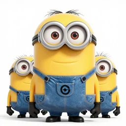 minions from despicable me portrait in the style of Rhiannon Adam