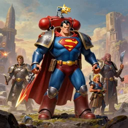full body portrait of a god of superman from warhammer 4 0 k, on a fantasy landscape, by hr giger, greg rutkowski, luis royo, wayne barlowe and cristian sauret, 8 k