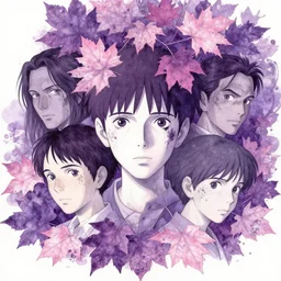 portrait, nightmare anomalies, leaves with gangsters by miyazaki, violet and pink and white palette, illustration, kenneth blom, mental alchemy, james jean, pablo amaringo, naudline pierre, contemporary art, hyper detailed