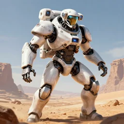 a warrior robot astronautlooks like a machine from horizon forbidden west designed by apple, in socotra island, posing for a fight, intricate, elegant, highly detailed, digital painting, establishing shot, an epic fantasy, artstation, smooth, sharp focus, illustration, art by artgerm and greg rutkowski, 8 k