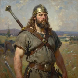 realistic painting of barbarian, steve huston style newell convers wyeth