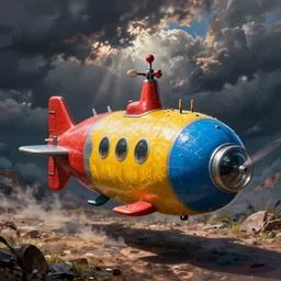 colorful submarines by gediminas pranckevicius