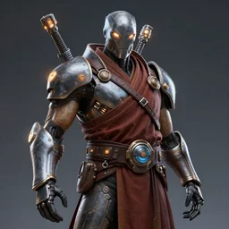 bionicle monk, highly detailed, sci - if, tech wear, glowing lights, art by greg rutkowski