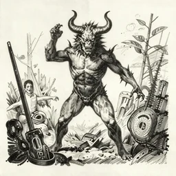 an ink drawing of hell by james bard and mary dignam for sale on facebook marketplace and trending on artstation