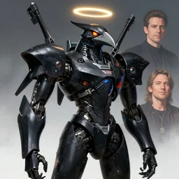 black gunpla droid kenku swordsman. anthropomorphic black bird beak. torso. halo, science fiction, portrait by donato giancola and greg rutkowski and wayne barlow. top all time r / imaginarycyberpunk.