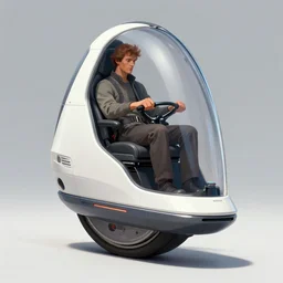 a beautiful concept art of futuristic monowheel with rider sitting inside by ralph mcquarrie, trending on artstation.