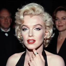 a close up portrait of marylin munroe aged 9 8 with background scenery by juergen teller, iris van herpen rankin, ring - flash