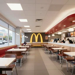 macdonalds restaurant interior in the style of escher!!!!!!